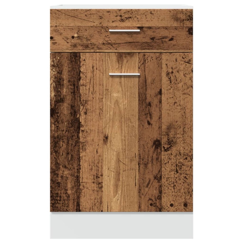 Armario inferior cajón cocina madera envejecida 50x46x81,5