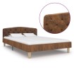 Estructura de cama de piel de ante artificial marrón 120x200 cm
