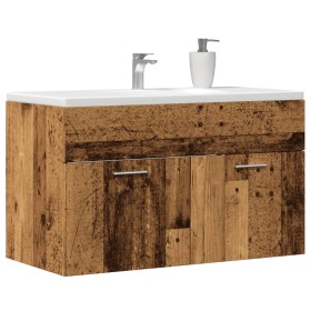 Mueble de lavabo madera de ingeniería envejecida 80x38,5x46