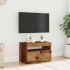Mueble TV luces LED madera ingeniería envejecida 60x35x40