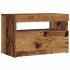 Mueble TV luces LED madera ingeniería envejecida 60x35x40