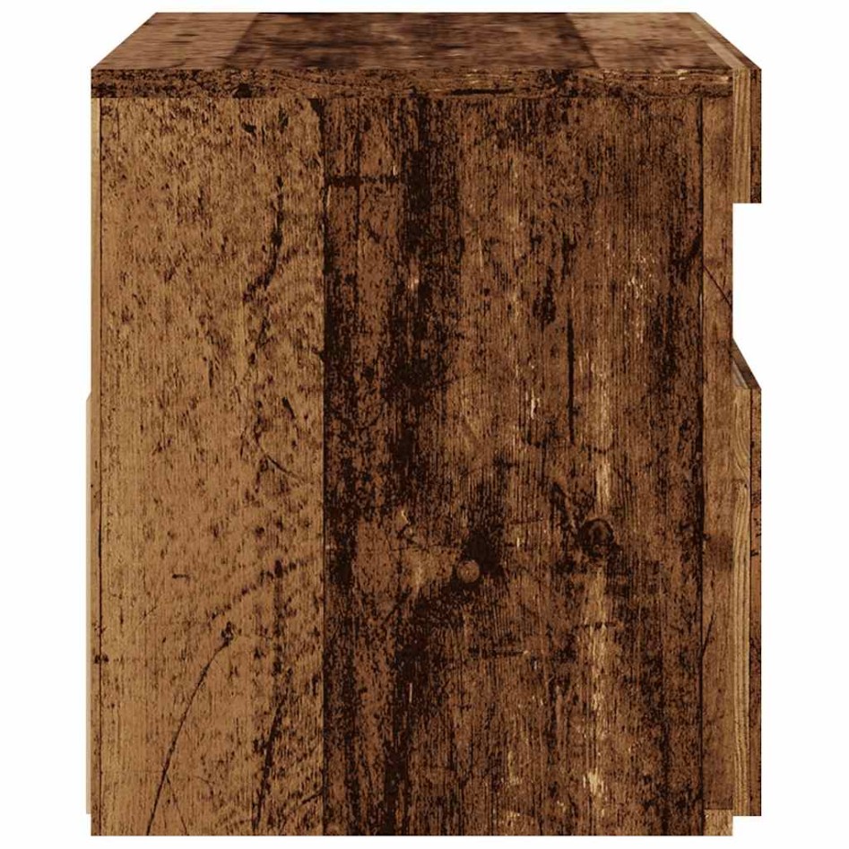 Mueble TV luces LED madera ingeniería envejecida 60x35x40