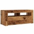 Mueble TV luces LED madera ingeniería envejecida 90x35x40