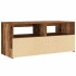 Mueble TV luces LED madera ingeniería envejecida 90x35x40