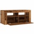 Mueble TV luces LED madera ingeniería envejecida 90x35x40
