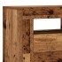 Mueble TV luces LED madera ingeniería envejecida 90x35x40