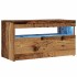 Muebles de TV con luces LED 2 uds madera ingeniería