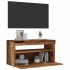 Muebles de TV con luces LED 2 uds madera ingeniería
