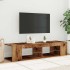 Mueble TV luces LED madera ingeniería envejecida 135x39x30