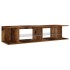 Mueble TV luces LED madera ingeniería envejecida 135x39x30