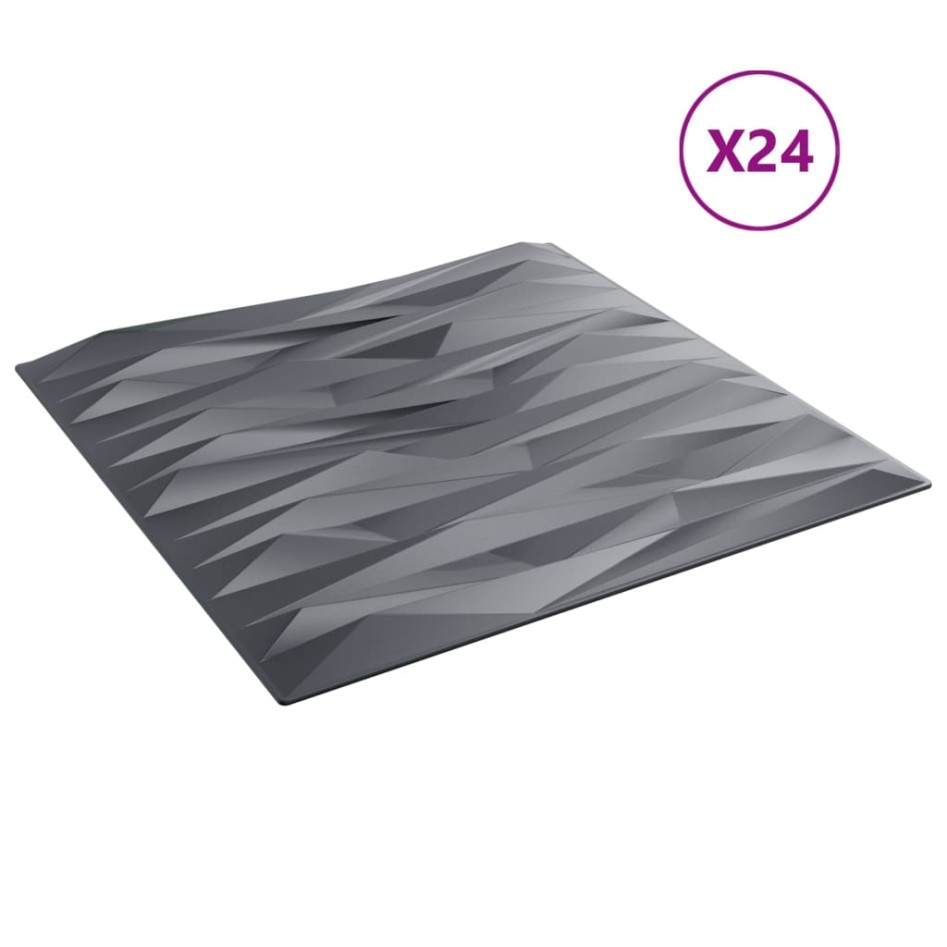 Paneles de pared 24 uds XPS piedra gris 50x50 cm 6