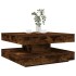 Mesa de centro giratoria 360 grados roble ahumado 70x70x34,5