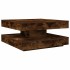 Mesa de centro giratoria 360 grados roble ahumado 70x70x34,5