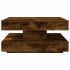 Mesa de centro giratoria 360 grados roble ahumado 70x70x34,5