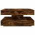 Mesa de centro giratoria 360 grados roble ahumado 70x70x34,5