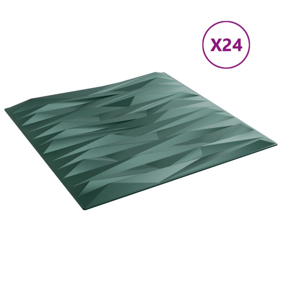 Paneles de pared 24 uds XPS piedra verde 50x50 cm 6