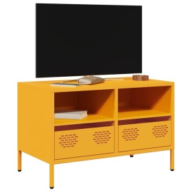 Mueble TV acero laminado en frío amarillo mostaza 68x39x43,5