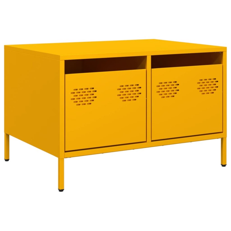 Mueble TV acero laminado en frío amarillo mostaza 68x50x43,5