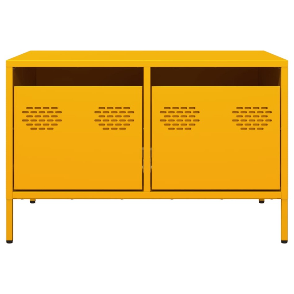 Mueble TV acero laminado en frío amarillo mostaza 68x50x43,5