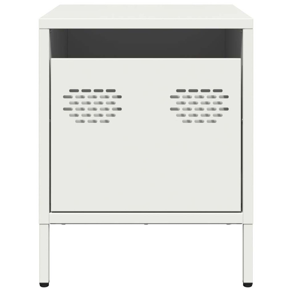 Mesitas de noche 2 unidades acero blanco 35x39x43,5