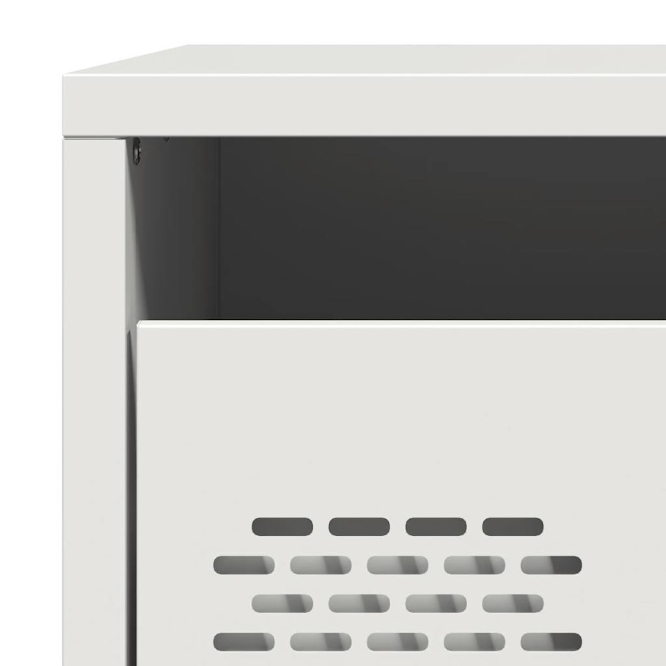 Mesitas de noche 2 unidades acero blanco 35x39x43,5