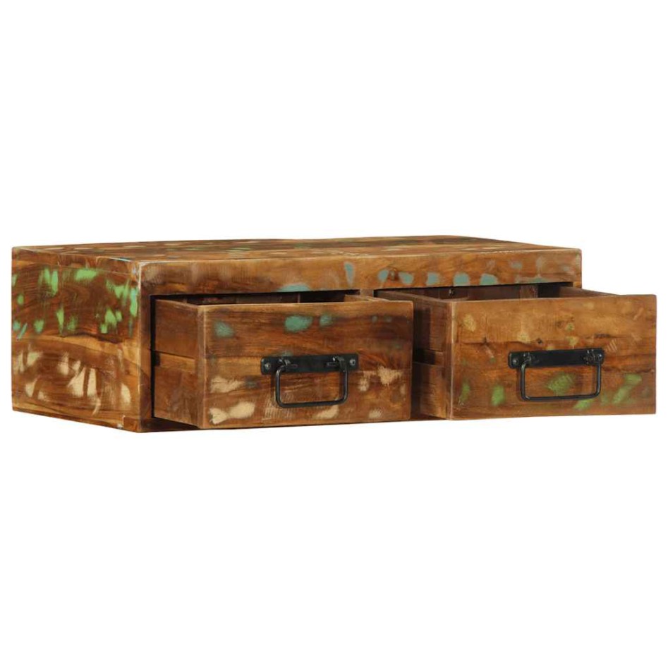 Mueble de TV de pared madera maciza reciclada 60x30x19