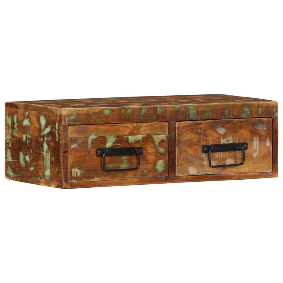 Mueble de TV de pared madera maciza reciclada 60x30x19