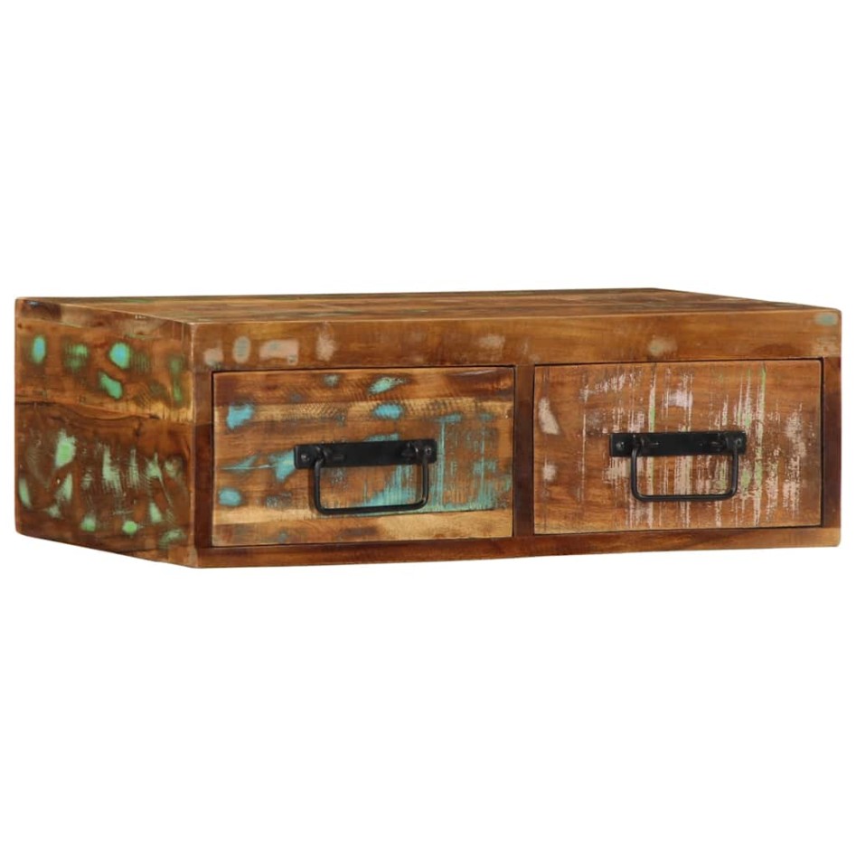 Mueble de TV de pared madera maciza reciclada 60x30x19