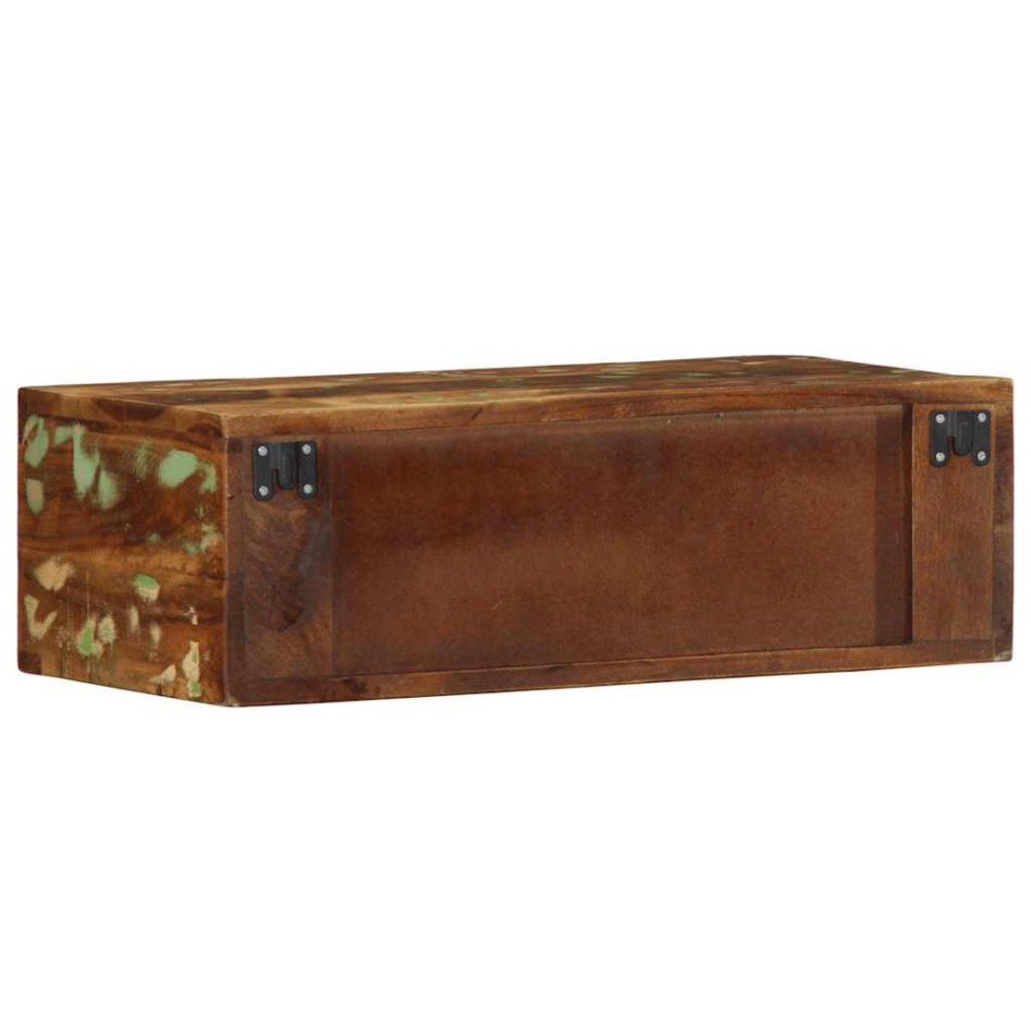 Mueble de TV de pared madera maciza reciclada 60x30x19