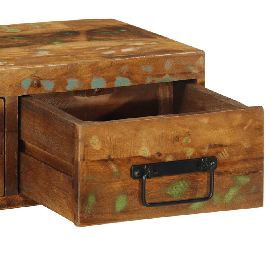 Mueble de TV de pared madera maciza reciclada 60x30x19