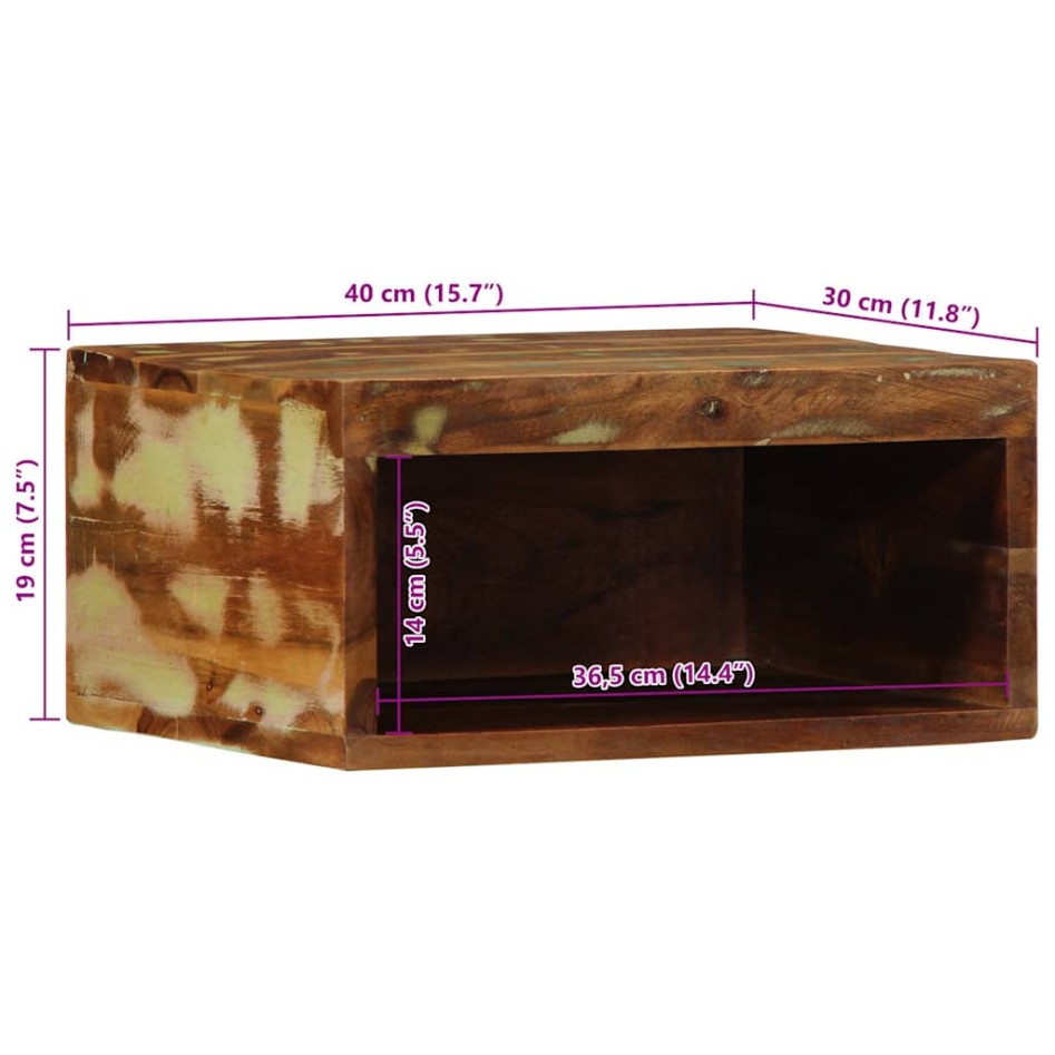 Muebles de TV de pared 2 uds madera maciza