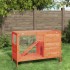 Conejera de madera maciza de pino marrón 103x44x69,5