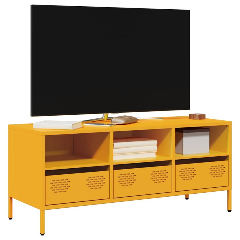 Mueble para TV acero laminado en frío amarillo 101,5x39x43,5