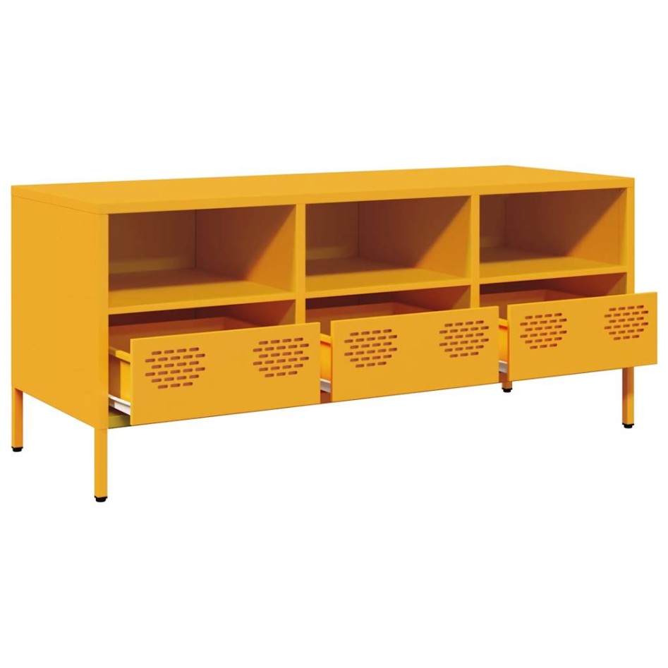 Mueble para TV acero laminado en frío amarillo 101,5x39x43,5