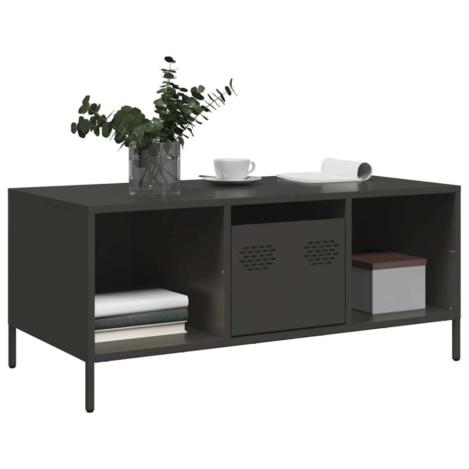 Mesa de centro acero laminado en frío negro 101,5x50x43,5
