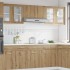 Armario colgante vidrio madera roble artisan 80x31x60
