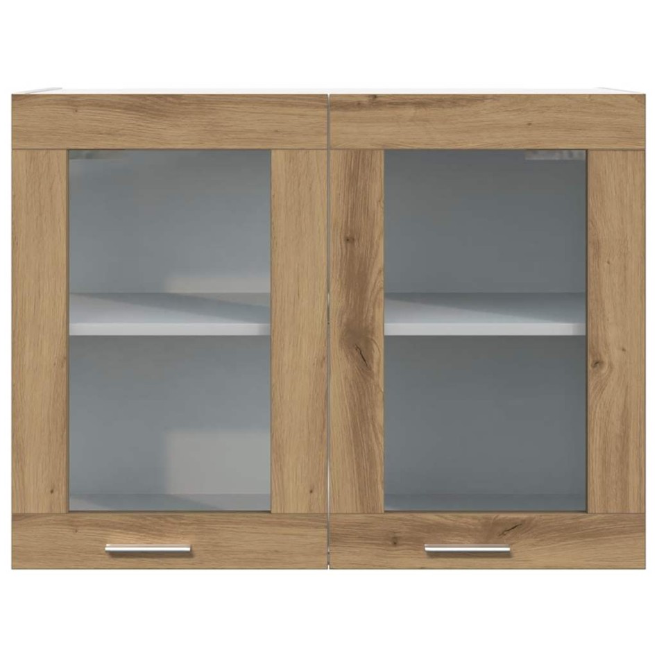 Armario colgante vidrio madera roble artisan 80x31x60