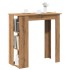 Mesa alta con estante madera roble artisan 102x50x103,5