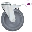 Ruedas giratorias con agujero pasador 8 unidades 125 mm