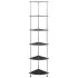 Estantería 6 niveles vidrio templado negro 30x30x160
