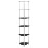 Estantería 6 niveles vidrio templado negro 30x30x160