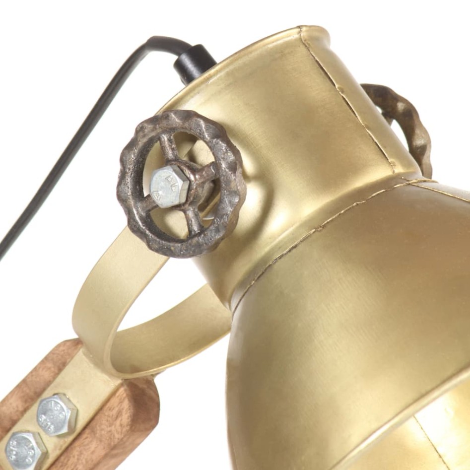 Lámpara de mesa industrial redonda latón 58x18x90 cm