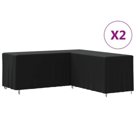 Cubiertas de sofá forma L 2 uds tela Oxford 420D 254x254x80