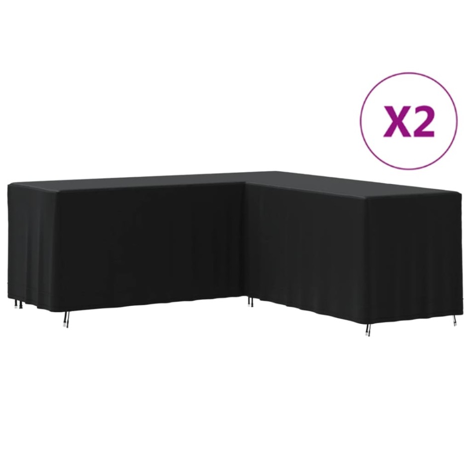 Cubiertas de sofá forma L 2 uds tela Oxford 420D 254x254x80