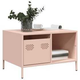 Mesa de centro acero laminado en frío rosa 68,5x50x43,5