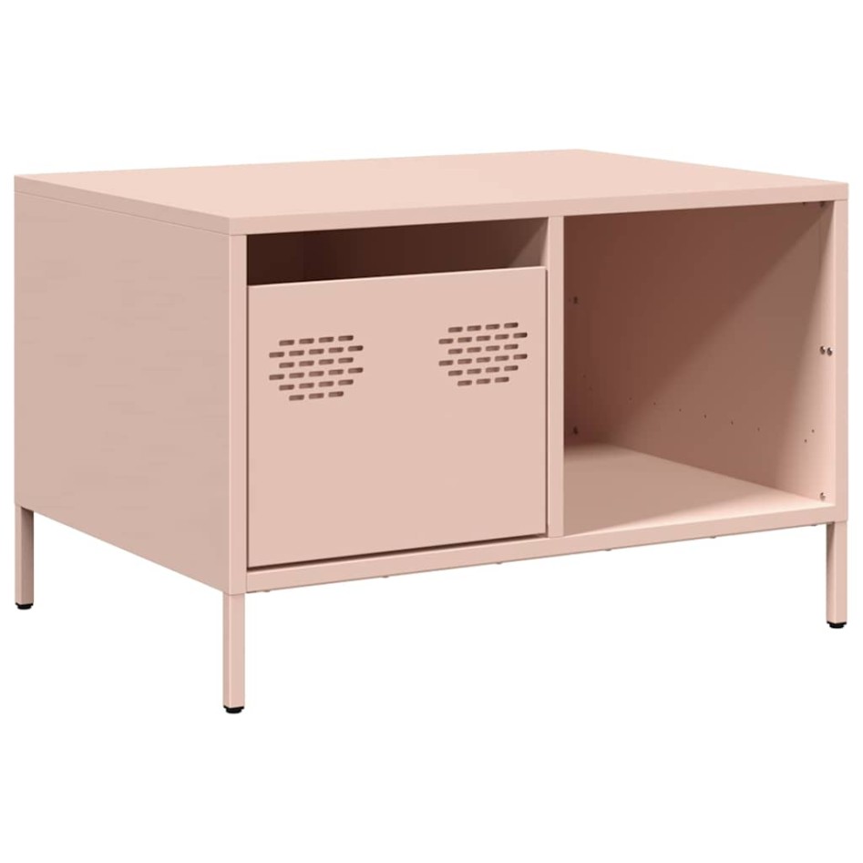 Mesa de centro acero laminado en frío rosa 68,5x50x43,5