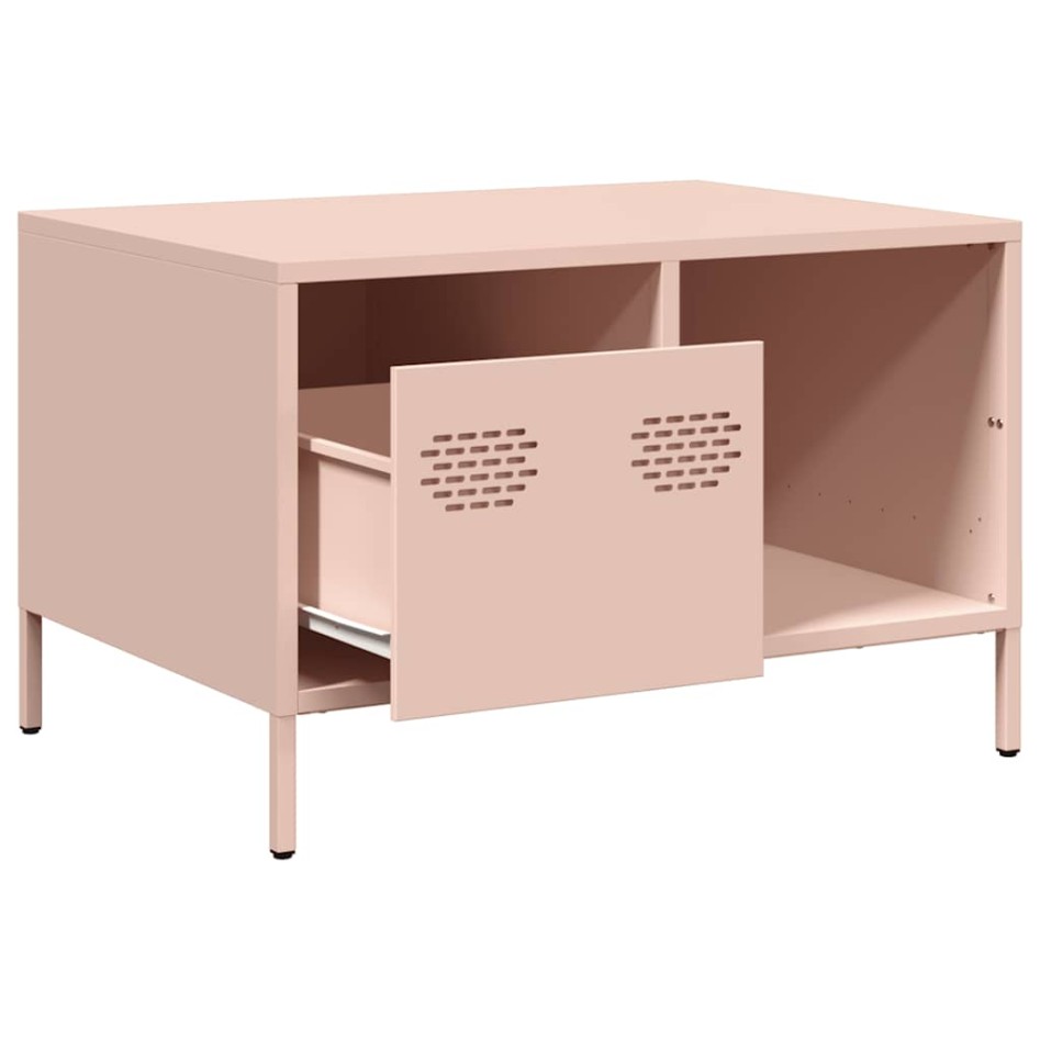 Mesa de centro acero laminado en frío rosa 68,5x50x43,5