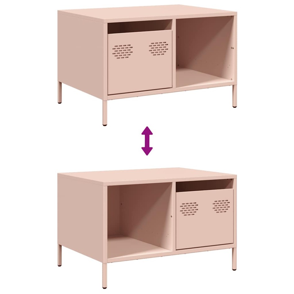 Mesa de centro acero laminado en frío rosa 68,5x50x43,5
