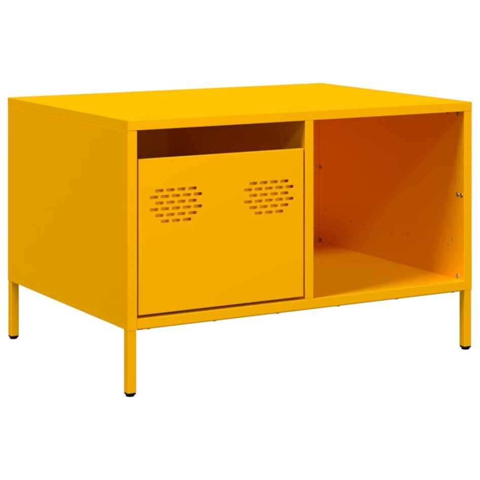 Mesa de centro acero laminado en frío amarillo 68,5x50x43,5