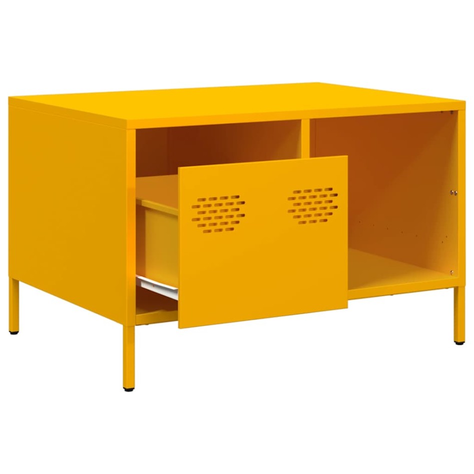 Mesa de centro acero laminado en frío amarillo 68,5x50x43,5